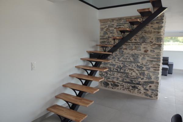 Réalisation d'un escalier quart tournant métal bois à Abbaretz